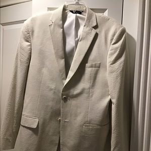 Joseph A Bank seersucker suit